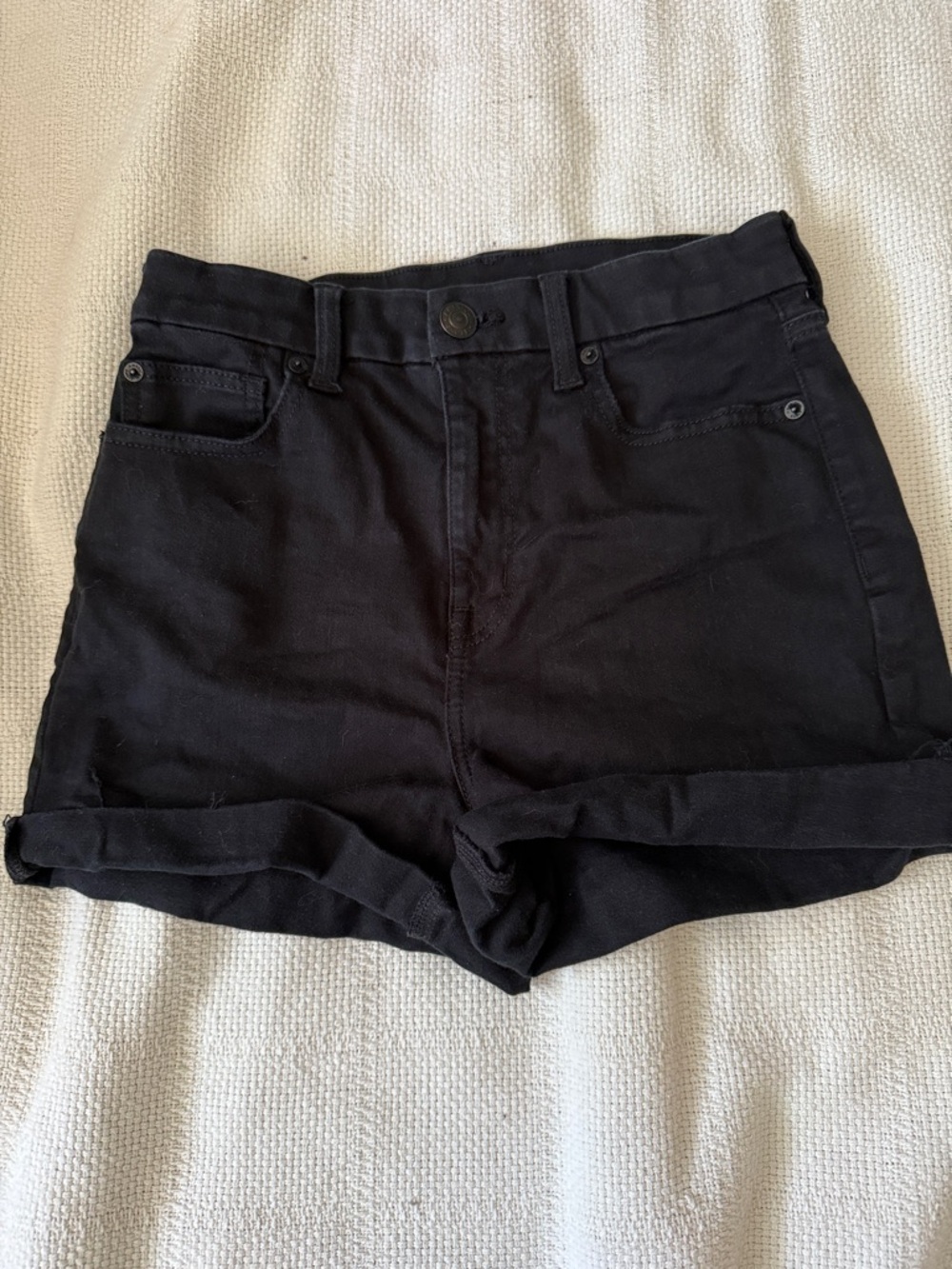 American Eagle Curvy High-Rise Shortie Black Women's Denim Shorts size 6